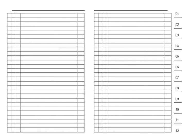 Datenregister Einlage 1-12 A5, A6