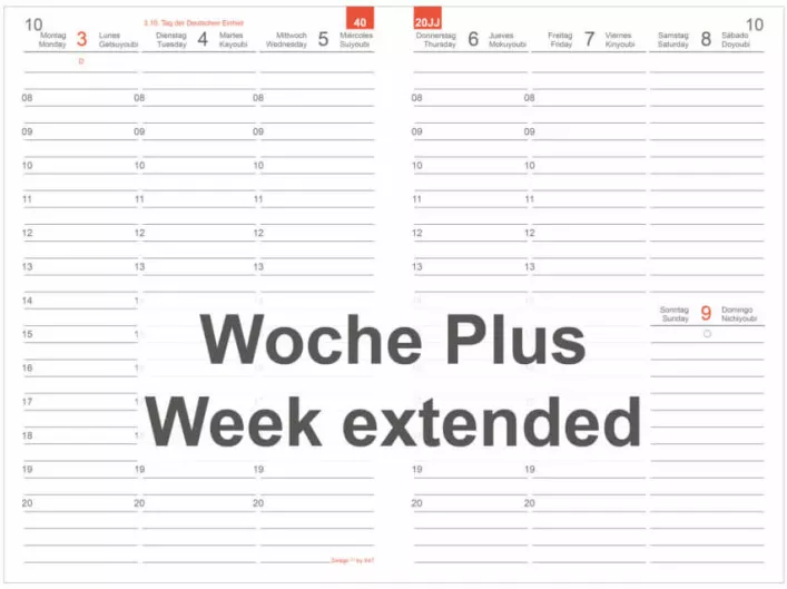 Wochenkalender Einlage CLASSIC PLUS  2025 in A5 oder A6