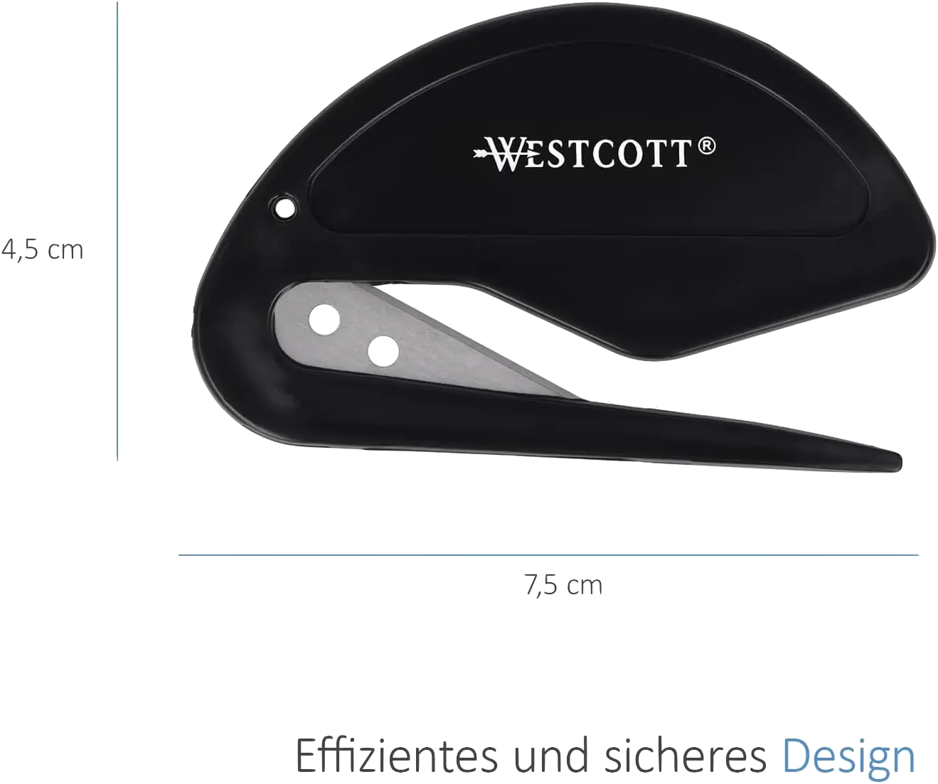 2-in-1 Brieföffner mit Folienschneider in schwarz